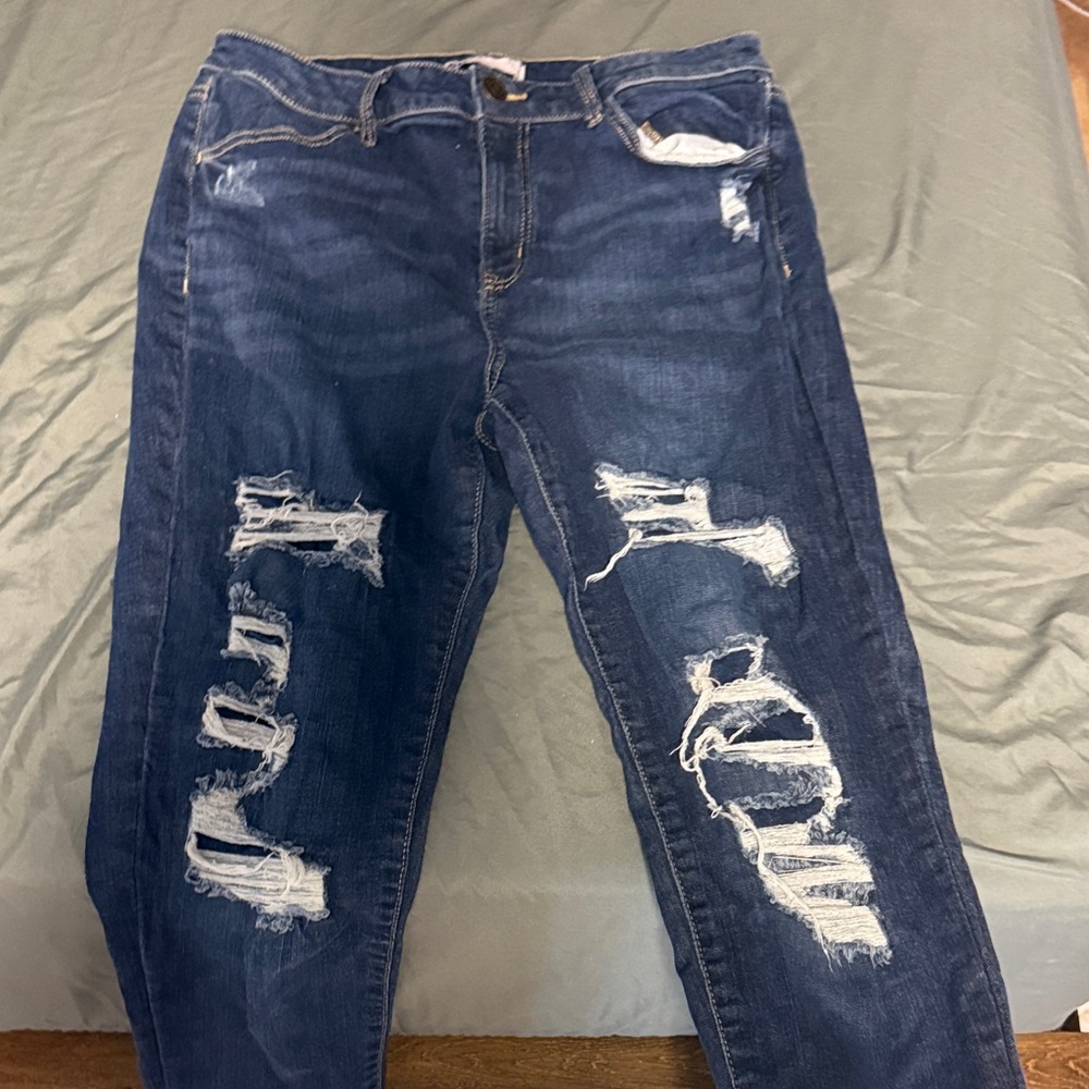Distressed high rise women jeggings